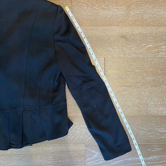 INC High Low Blazer Ruffle Button | Black | L - Picture 7 of 8